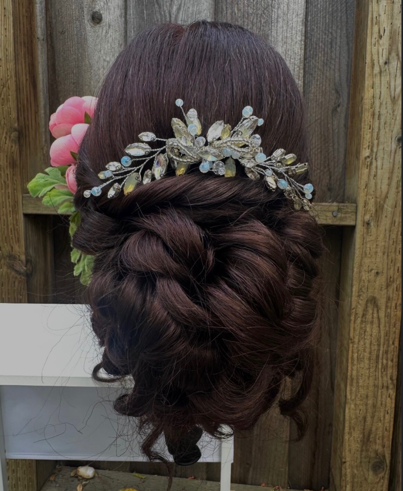 Elegant bridal updo styled by Alexandria